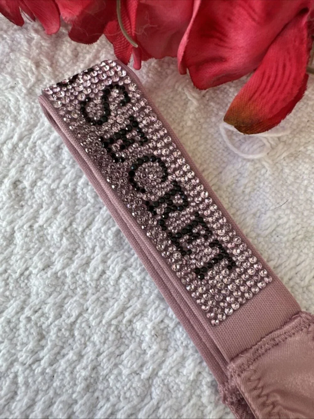 VICTORIA'S SECRET XL PINK VERY SEXY HI LEG RHINESTONE BRAZILIAN PANTIES BLING